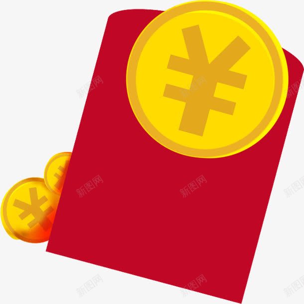 红包png免抠素材_88icon https://88icon.com 红包 金币 钱包 黄色金币