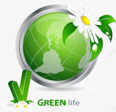 菊花PNG图片绿色环保系列图标图标