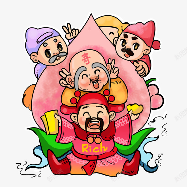 中国风新年装饰财神爷png免抠素材_88icon https://88icon.com 中国风 寿星 寿星公 新年装饰 财神爷