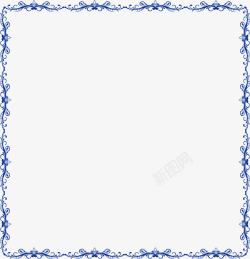 深蓝色花藤深蓝色欧式花藤边框高清图片