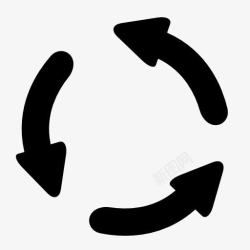 循环利用图标循环利用标志黑色圆形箭头图标高清图片
