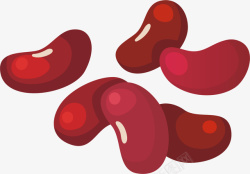红色粗粮豆子六颗红色的豆子矢量图高清图片