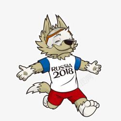 扎比瓦卡2018俄罗斯世界杯吉祥物矢量图素材