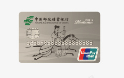 简洁实物金融中国邮政银行卡白金素材
