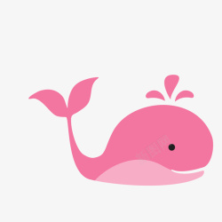 一条粉色的卡通鲸鱼素材