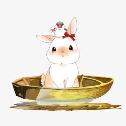 可爱艺术字设计中秋节可爱小兔子高清图片