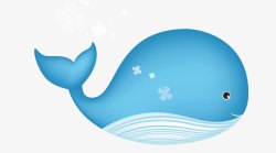 鲸鱼插图可爱蓝色海豚矢量图高清图片
