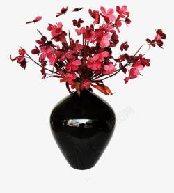 红色花瓶花卉摆件高清图片