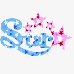 英文star小星星构成的五角星英文字母高清图片