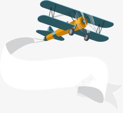 矢量复古飞机双翼飞机标题装饰高清图片