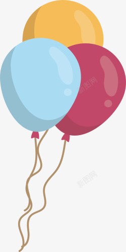 三色气球束矢量图素材