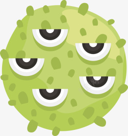 细菌毛球表情可爱仙人球小怪物矢量图高清图片