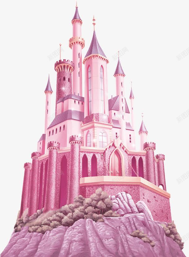城堡png免抠素材_88icon https://88icon.com 公主城堡 建筑 童话 粉色 蛋糕城堡