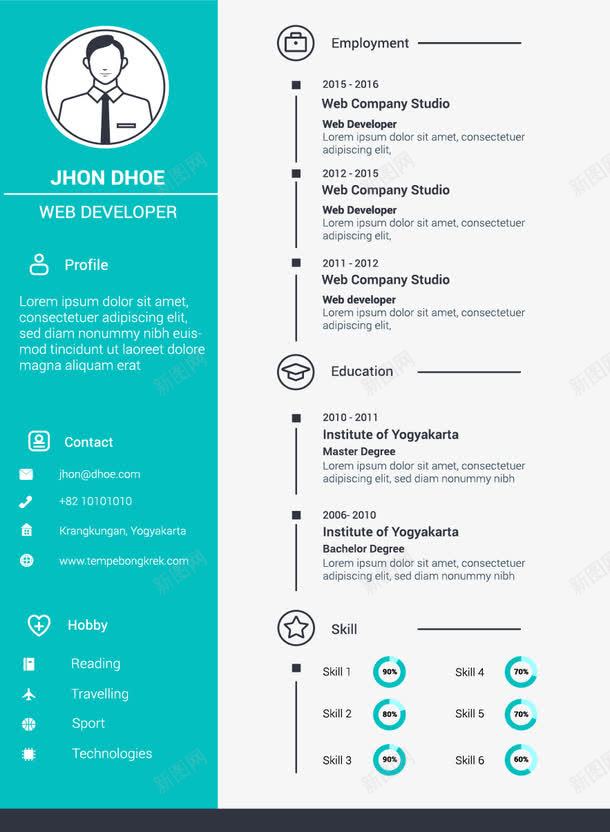 绿色扁平个人简历模板矢量图eps免抠素材_88icon https://88icon.com 个人简历 扁平化 求职简历 矢量素材 绿色 矢量图