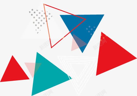 彩色三角形png免抠素材_88icon https://88icon.com 几何元素 时尚设计 背景图案