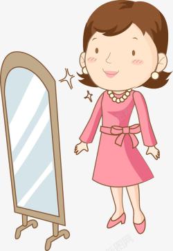 女人照镜子照镜子的女人高清图片