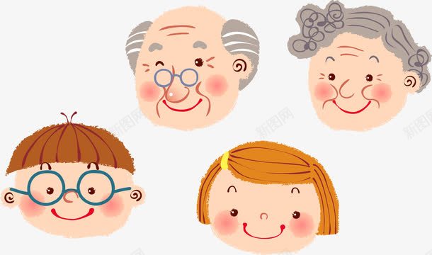 可爱爷爷奶奶与孩子手绘卡通头像png免抠素材_88icon https://88icon.com 卡通头像 可爱 奶奶 孩子 手绘 爷爷 老人与孩子头像插图 老人和孩子 老夫老妻