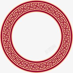 中式婚庆环形花纹图案素材