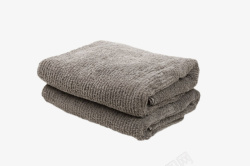 灰色折叠好的毛巾清洁用品实物素材