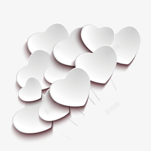 白色圆弧心形剪纸元素png免抠素材_88icon https://88icon.com 光泽 创意 剪纸 圆弧 心形 渐变 白色 质感