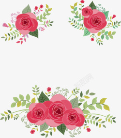 红玫瑰花丛浪漫红玫瑰矢量图高清图片
