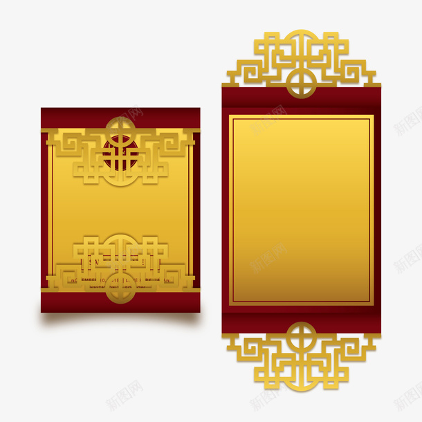 请柬矢量图ai免抠素材_88icon https://88icon.com PNG免扣图下载 中式 封面 装饰 邀请函 金色 矢量图