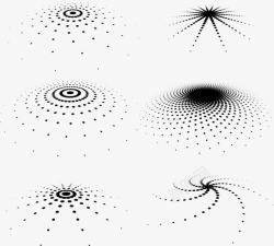 黑点组成的波纹插图矢量图素材