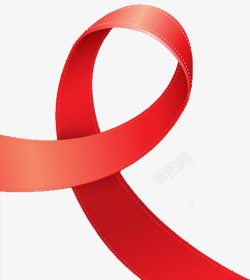 艾滋病日标志简约红色丝带图形高清图片