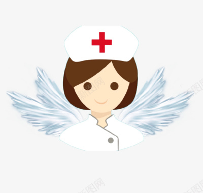 护士白色卡通创意天使护士图标图标