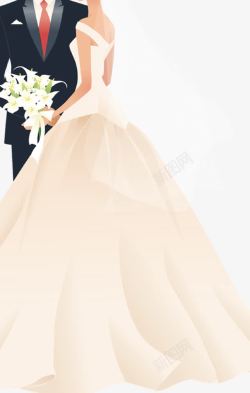 婚庆请柬设计卡通新郎新娘高清图片