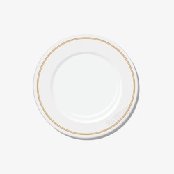 西餐餐具刀叉金丝边的典雅餐盘高清图片
