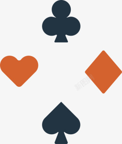 赌博游戏道具卡通扑克花色图标矢量图高清图片