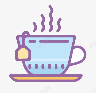 欧式元素潮流茶杯icon矢量图图标图标