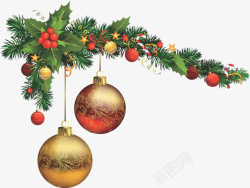 圣诞节藤条圣诞节日藤条小球装饰1高清图片