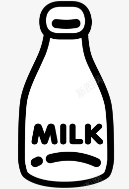 营养丰富的金针菇黑白色奶瓶图标图标