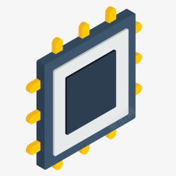 3D打印技术电路板3D等距图标矢量图高清图片