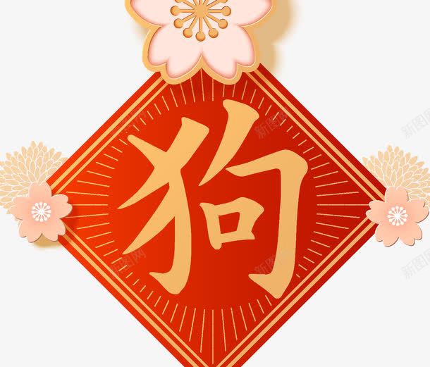 中国风小清新狗年春节海报png免抠素材_88icon https://88icon.com 中国风 传统 小清新 新年快乐 新年装饰 狗年春节 祥云 福字 装饰 设计 边框