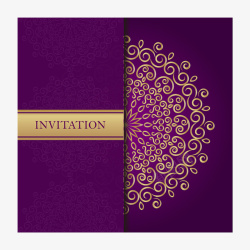 紫色奢华邀请卡封面素材