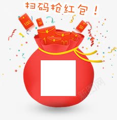 扫码抢红包福袋png免抠素材_88icon https://88icon.com 红包