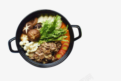海鲜锅寿喜锅日式料理高清图片