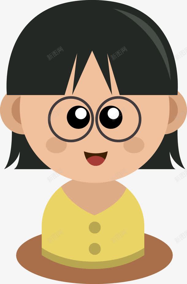 卡通戴眼镜的小女孩png免抠素材_88icon https://88icon.com 儿童 卡通漫画 可爱的小朋友 女孩 学生 孩子 小盆友 幼儿园 男孩 眼镜