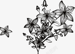创意心形春天框创意春天黑色花朵矢量图高清图片