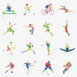 矢量足球篮球奥运会多边形彩色运动高清图片