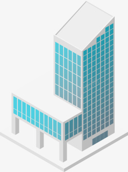 创意建筑图创意蓝色高楼建筑图高清图片
