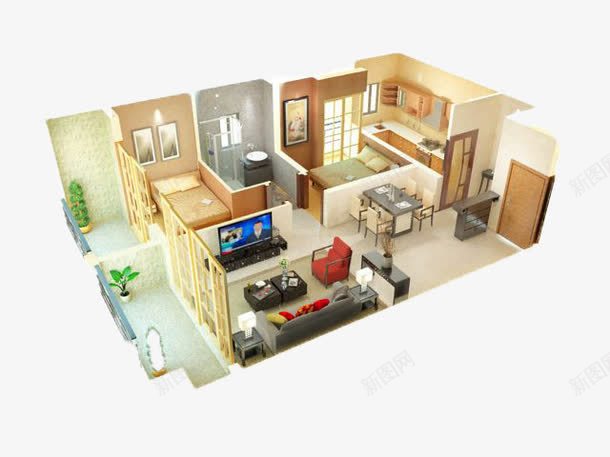 实物室内鸟瞰png免抠素材_88icon https://88icon.com ps鸟瞰群 俯瞰 全景 地产 室内鸟瞰图 家居样品 房子内景 样板间 模型 装饰装修