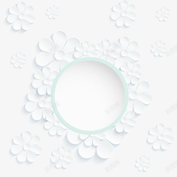 白色圆圈花朵png免抠素材_88icon https://88icon.com 圆圈 白色 背景 花朵 边框纹理 鲜花