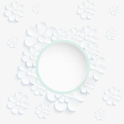 白色圆圈花朵素材