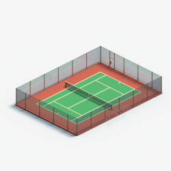可爱围栏可爱的红色网球场高清图片