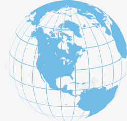 方块点世界地图卡通蓝色线条地球图高清图片