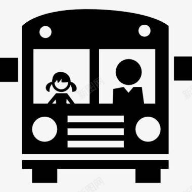 交通旅游校车前乘客图标图标